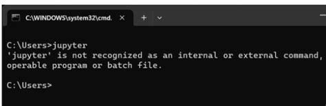 jupyter notebook command not working