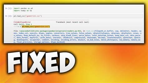 jupyter notebook not reading csv file