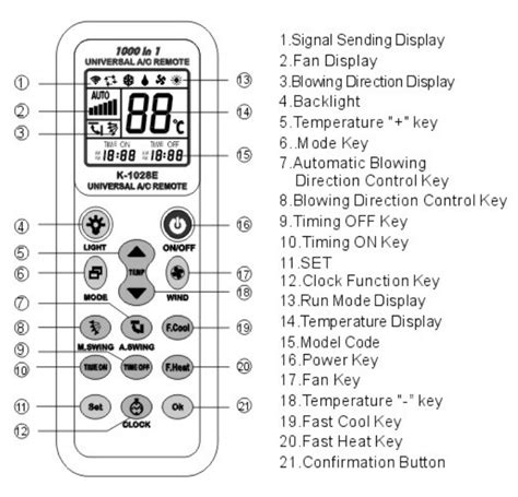 k-1038e universal a/c remote code list