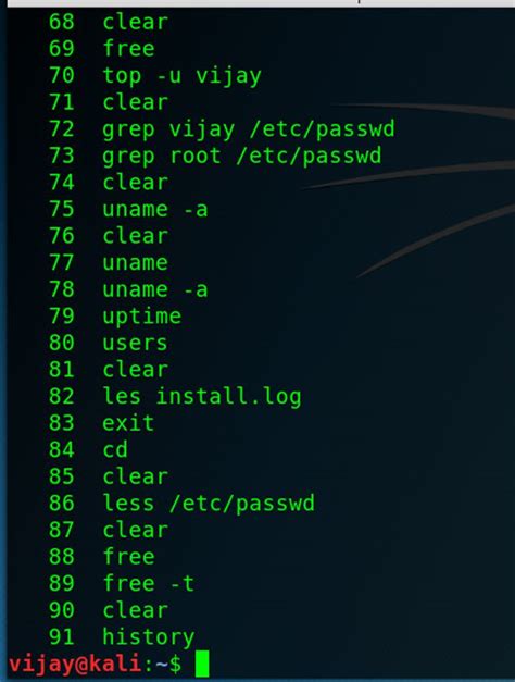 kali linux basic commands list