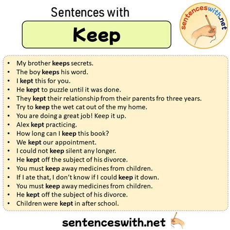 keep to sentence