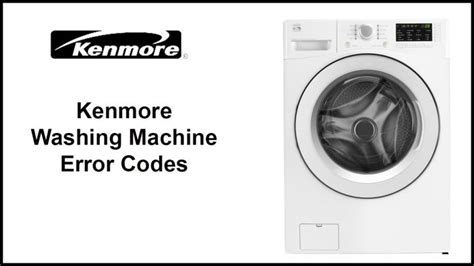 kenmore washing machine dl error code