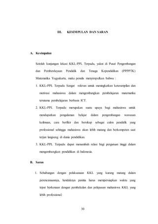 kesimpulan kkl
