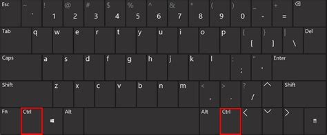 Keyboard with Ctrl key highlighted