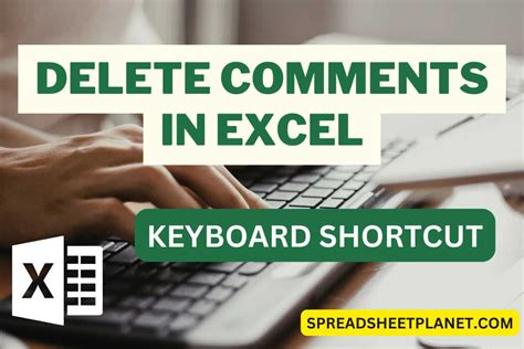 keyboard shortcut to delete comment in excel