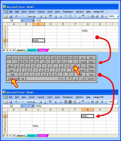 keyboard shortcut to enter cell in excel