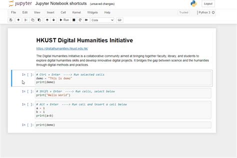keyboard shortcut to run code in jupyter notebook