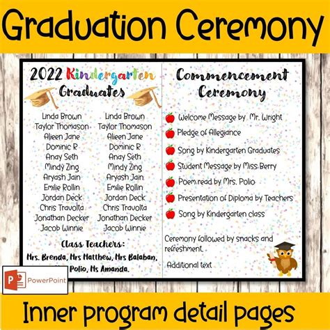 Kindergarten Graduation Ceremony Program Template
