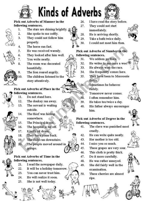 kinds of adverbs exercises with answers pdf class 8