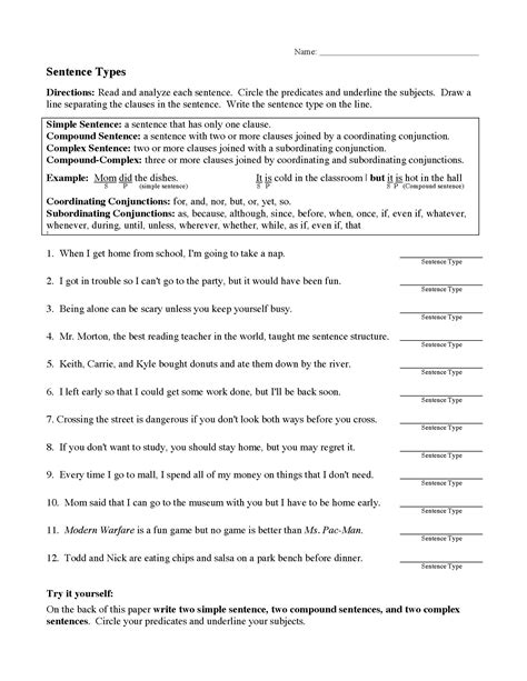 kinds of sentence according to structure quiz