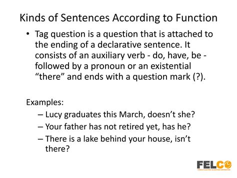 kinds of sentences according to functions