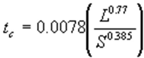 kirpich equation for time of concentration