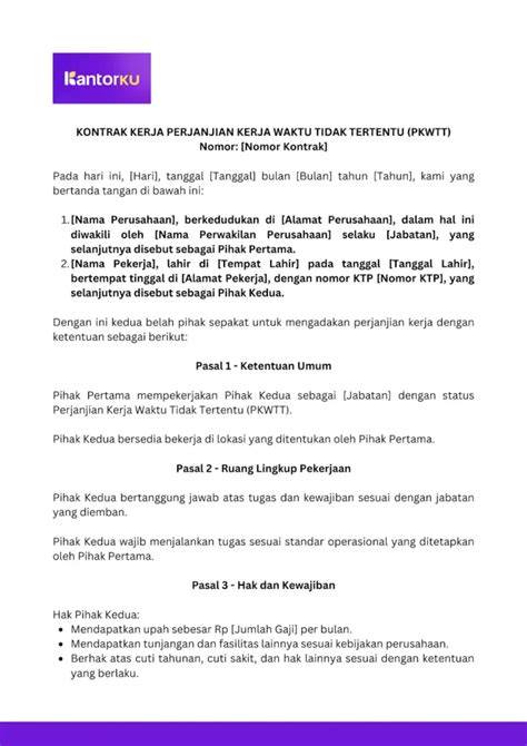 komponen kontrak kerja