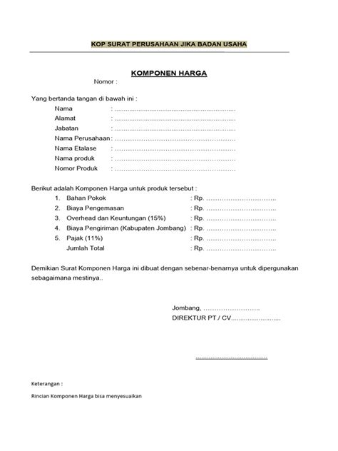 komponen surat