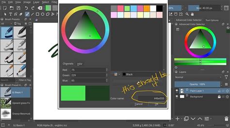 krita view hex code