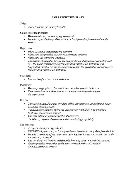 lab report examples