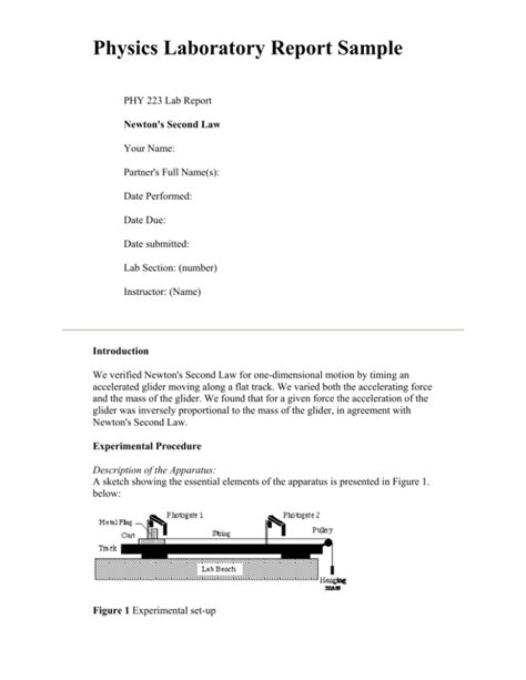 lab report examples physics