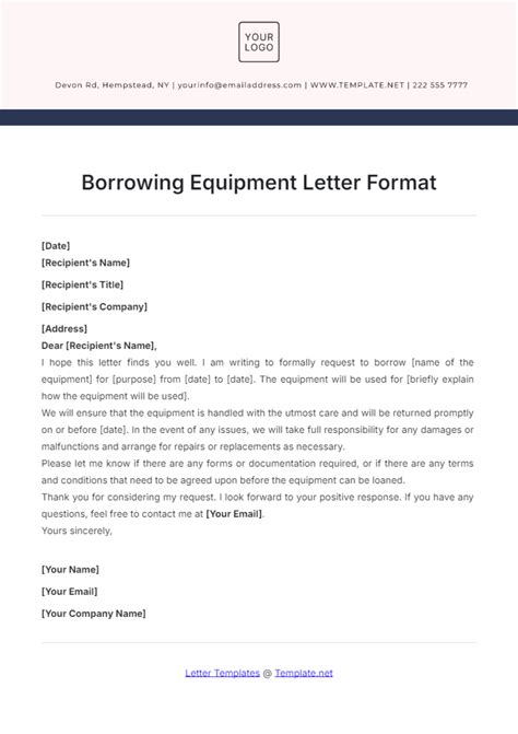 laboratory equipment borrowing letter