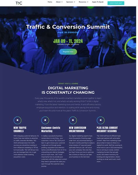 landing page examples for events