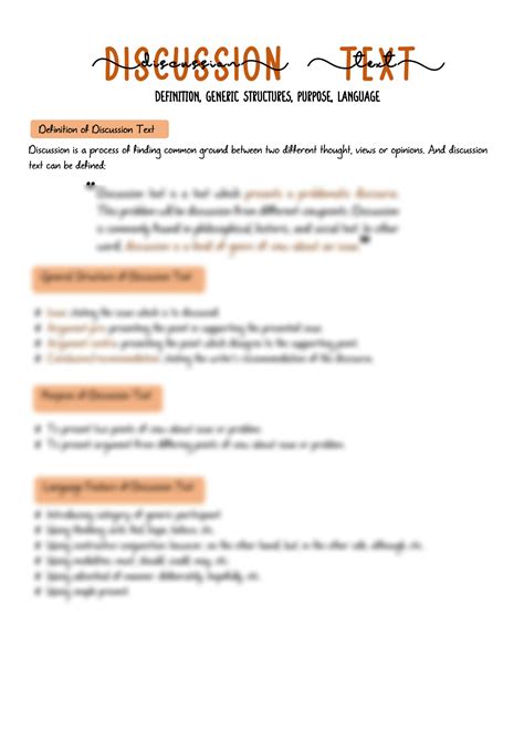 language element of discussion text