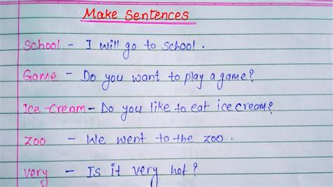 language in a sentence for class 1