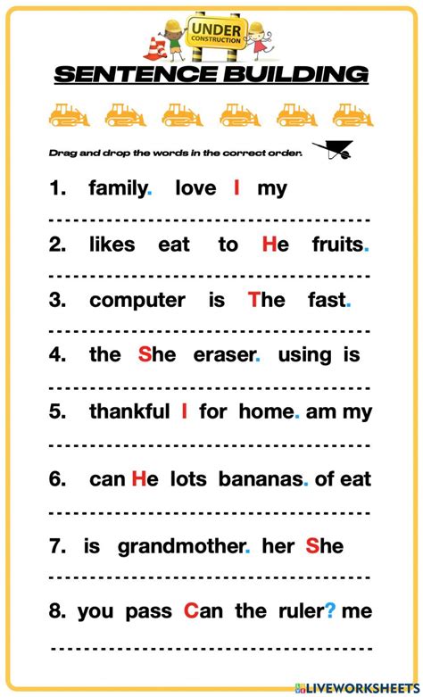language make sentence for class 3