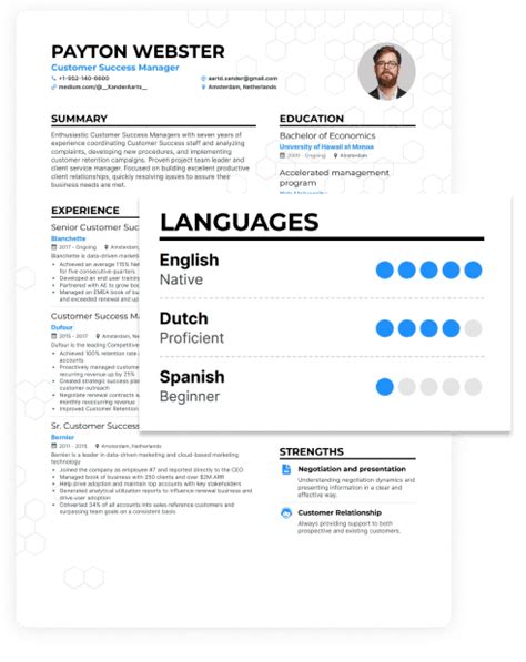 language skills in cv example