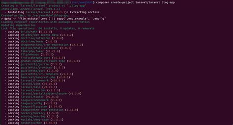 laravel create project command with version 10