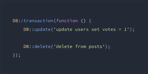 laravel db transaction example