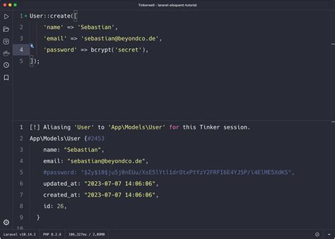 laravel eloquent updateorcreate example