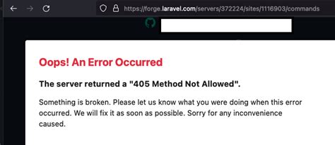 laravel method not allowed
