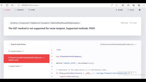 laravel methodnotallowedhttpexception