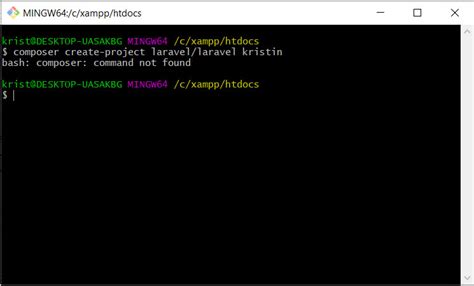 laravel new project command not found