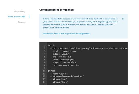 laravel project build command