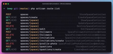 laravel update route list