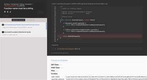 laravel with method name must be a string