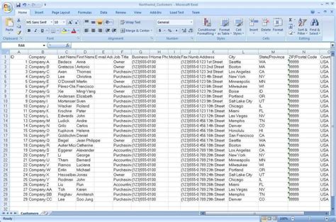 large excel data sheet for practice