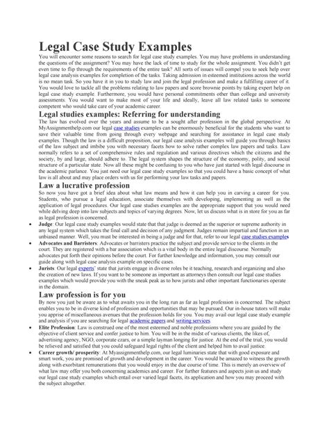 law case study assignment sample