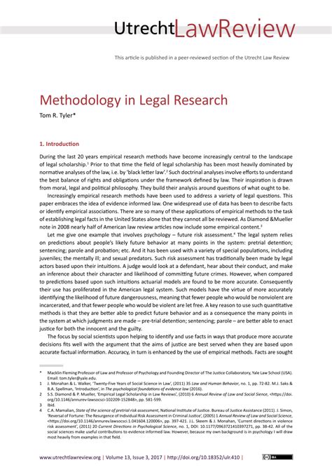 law methodology example