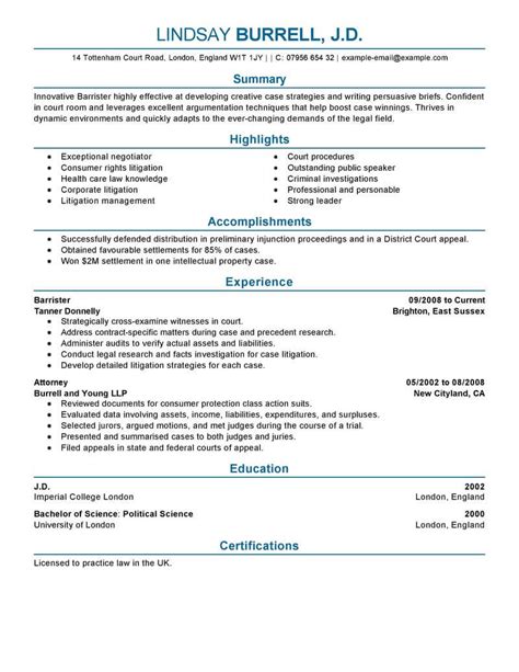 law resume examples