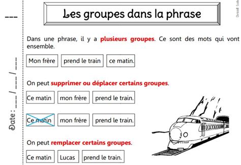 leçon groupe dans la phrase ce1