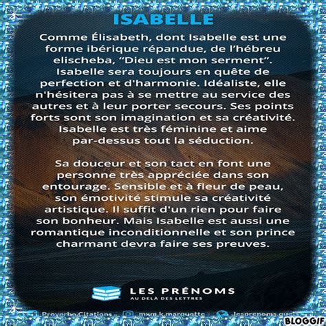 le prénom isabelle signification