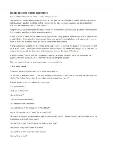 leading questions examples pdf
