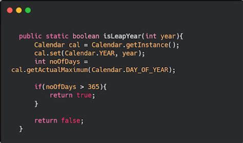 leap year code in java