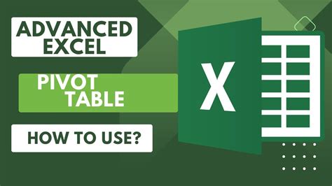 learn how to use pivot tables in excel youtube video