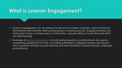 learner engagement examples