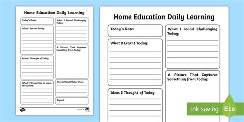 learning diary example for students