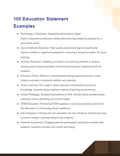 learning statement examples