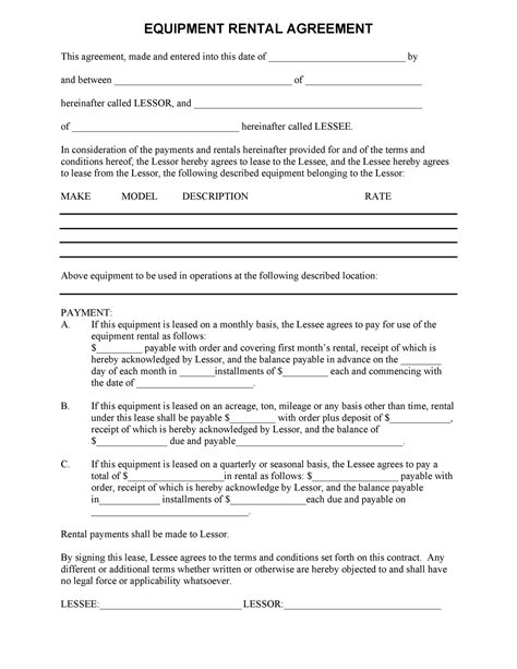 lease agreement terms