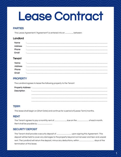 Lease Contract Template